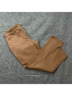 Chico's Outlet Foiled Ponte Faux Pocket Ankle Pants Women's Size 0.5 / 6 NWT